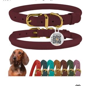 XS Pet Rolled Leather Collar